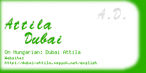 attila dubai business card